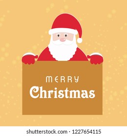 Merry Christmas typography with santa clause and creative design vector