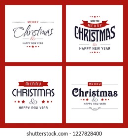 Merry Christmas typography set vector