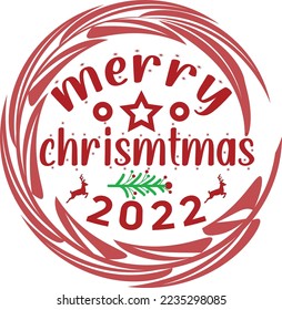 Merry Christmas Typography shape Editable vector file. New concept design.