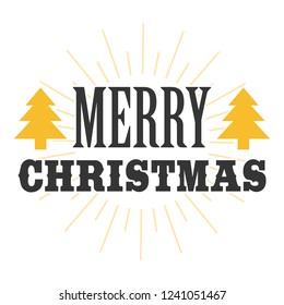 Merry Christmas. Typography Stamp. Digital Clip Art. Vintage Design.