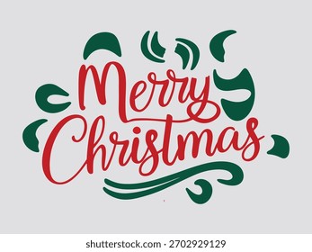 merry christmas typography surrounded by holiday accents perfect for cheerful seasonal cards posters and print projects