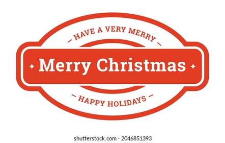 Merry Christmas. Typography, text design. Vector logo design for postcard, invitation, greeting card, poster, gift, social media, print on invitation, certificate, mug, poster, label, tag or flyer.