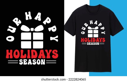 Merry Christmas Typography Trendy T shirt Design