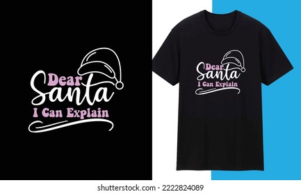 Merry Christmas Typography Trendy T shirt Design