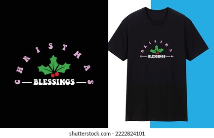 Merry Christmas Typography Trendy T shirt Design