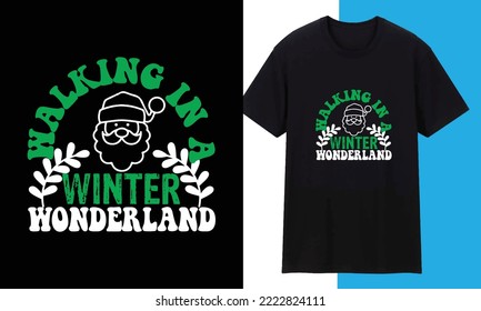 Merry Christmas Typography Trendy T shirt Design