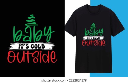 Merry Christmas Typography Trendy T shirt Design