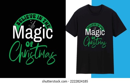 Merry Christmas Typography Trendy T shirt Design