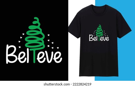 Merry Christmas Typography Trendy T shirt Design