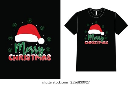 Merry Christmas typography t-shirt design.