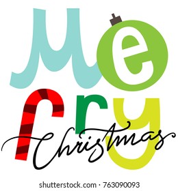 merry christmas typography vector
