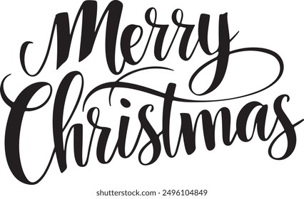 MERRY CHRISTMAS typography vector design.