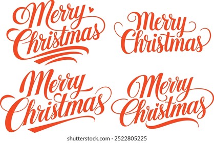 Merry Christmas Typography Vector Design 