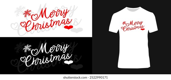 Merry Christmas Typography Vector Design. Merry Christmas Text T-Shirt Design, Collection Merry Christmas inscription, text banner.