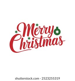 Merry Christmas typography Vector design with white background