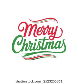 Diseño de Vector de tipografía de Navidades alegres con fondo blanco
