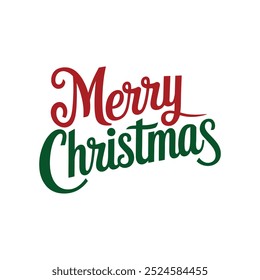 Merry Christmas typography vector design and Christmas ornaments with white background