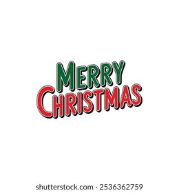 Diseño de Vector de tipografía de Navidades alegres y adornos de Navidades con fondo blanco