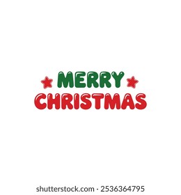 Merry Christmas typography vector design and Christmas ornaments with white background