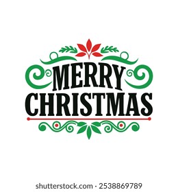 alegre projeto de vetor de tipografia de Natal com fundo branco