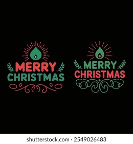 Merry Christmas, Typography Vector Design illustration.