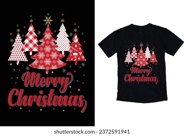 Merry Christmas typography Vector Eye catching Christmas Day t-shirt ready for prints posters, banner, mug