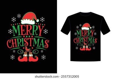 Merry Christmas Typography Vector graphic design. Perfect for t-shirt, posters, greeting cards, mug, textiles, and gifts

