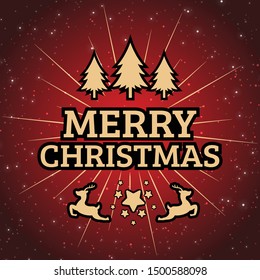 Merry Christmas typography - vector illustration  