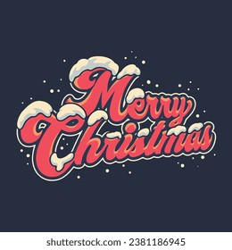 merry christmas typography vector illustration for tshirt design, logo, or stickers