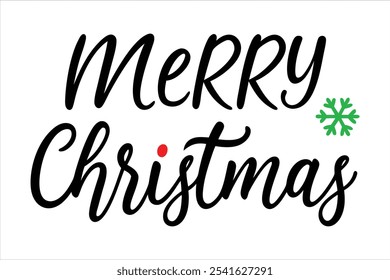  merry christmas typography vector illustration on white background.