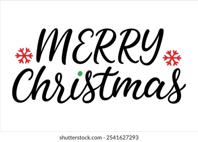  merry christmas typography vector illustration on white background.