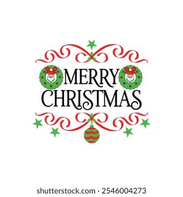 Merry Christmas typography vector illustration.