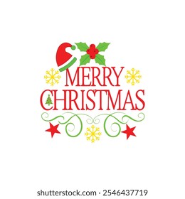 Frohe Weihnachten Typografie, Vektorgrafik