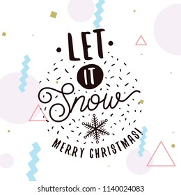 Merry Christmas. Typography. Vector logo, text design. Greeting card.