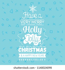 Merry Christmas. Typography. Vector logo, text design. Greeting card.