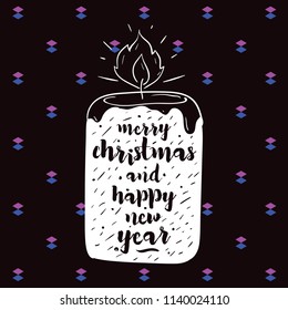 Merry Christmas. Typography. Vector logo, text design. Greeting card.