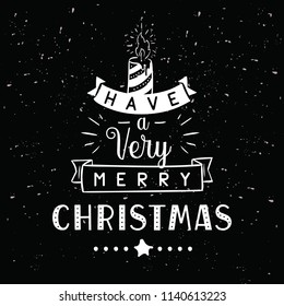 Merry Christmas. Typography. Vector logo, text design. Greeting card.