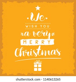 Merry Christmas. Typography. Vector logo, text design. Greeting card.