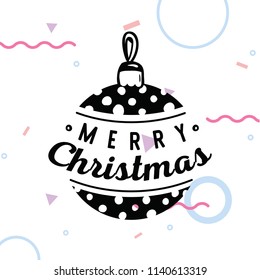 Merry Christmas. Typography. Vector logo, text design. Greeting card.