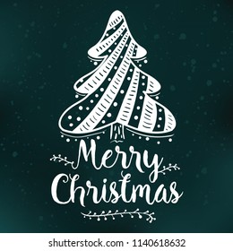 Merry Christmas. Typography. Vector logo, text design. Greeting card.