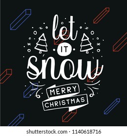 Merry Christmas. Typography. Vector logo, text design. Greeting card.