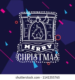 Merry Christmas. Typography. Vector logo, text design. Greeting card.