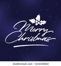 Merry Christmas. Typography. Vector logo, text design. Greeting card.