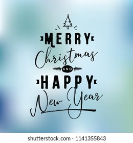 Merry Christmas. Typography. Vector logo, text design. Greeting card.