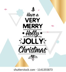 Merry Christmas. Typography. Vector logo, text design. Greeting card.