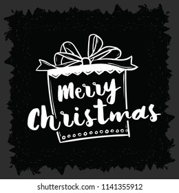 Merry Christmas. Typography. Vector logo, text design. Greeting card.