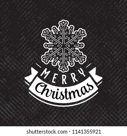 Merry Christmas. Typography. Vector logo, text design. Greeting card.