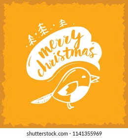 Merry Christmas. Typography. Vector logo, text design. Greeting card.