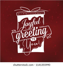 Merry Christmas. Typography. Vector logo, text design. Greeting card.