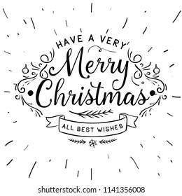 Merry Christmas. Typography. Vector logo, text design. Greeting card.